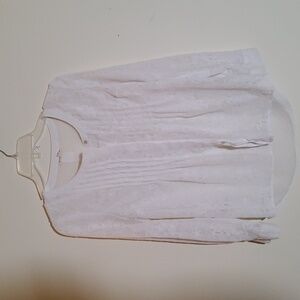 Meadow Rue White Long Sleeves Button-down Top Size S